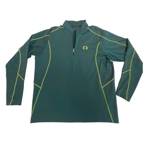 Nike Other - Oregon Ducks Nike Golf 1/4 Zip Jacket Men’s L Yellow Green Fit Therma